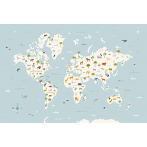 Papier Peint Animal Map Vynil