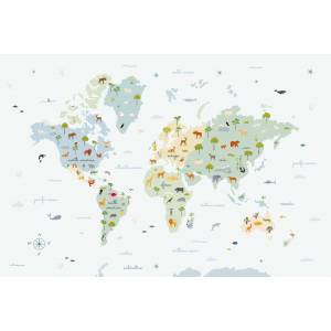 Papier Peint Animal Map Vynil