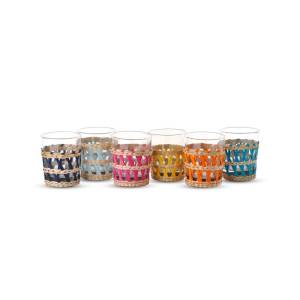 Set de 6 verres (et fourreaux en osier)