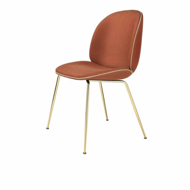 Chaise Beetle Dining Fully Upholstered Brass Base