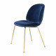 Chaise Beetle Dining Fully Upholstered Brass Base