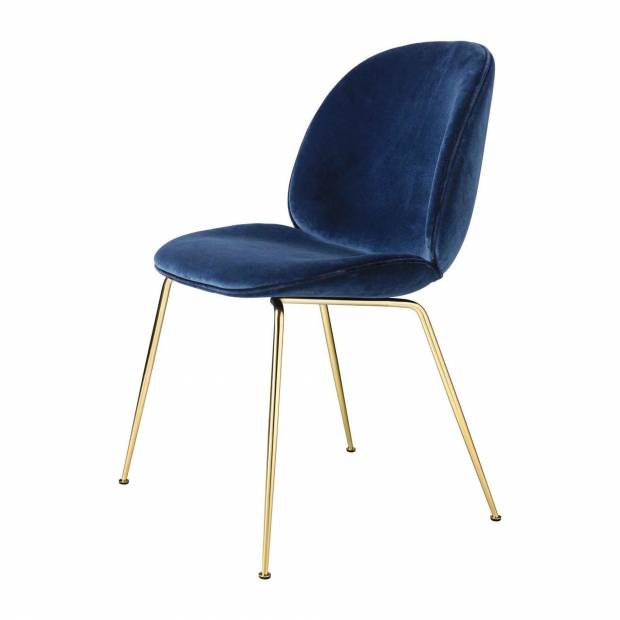 Chaise Beetle Dining Fully Upholstered Brass Base