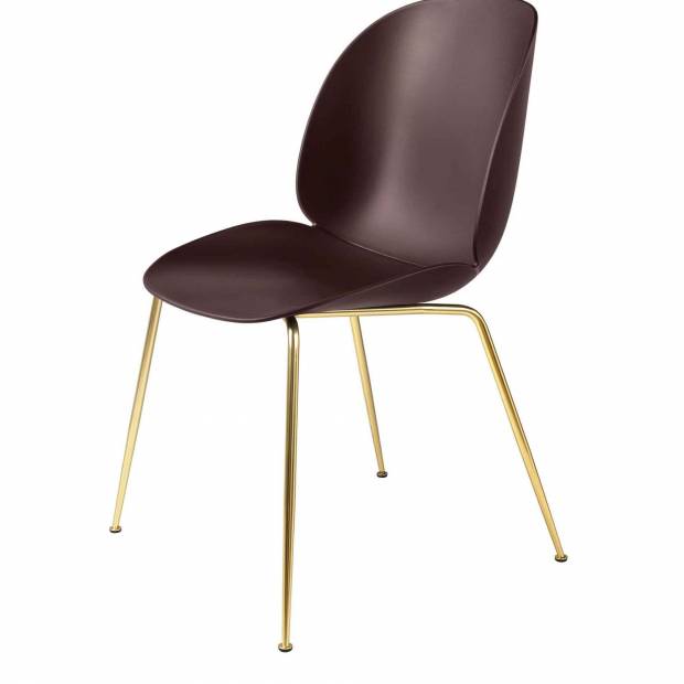 Chaise Beetle Dining Conic Brass Base